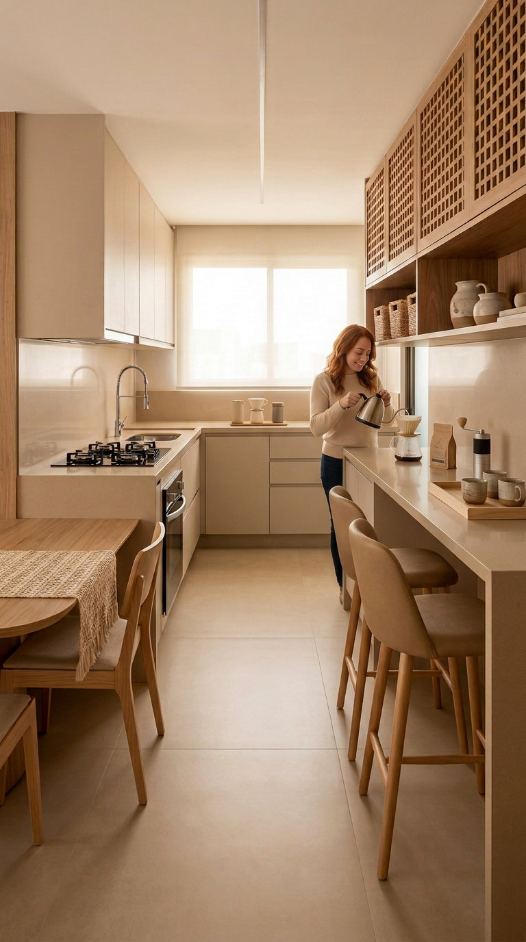 Apartamento 75 m² — Cozinha integrada